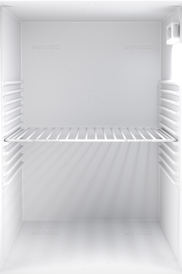 Empty minibar refrigerator inside