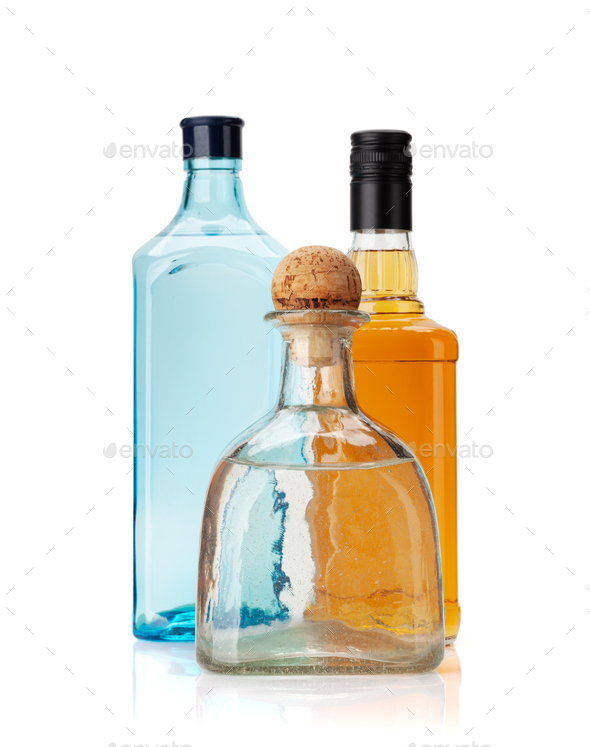 Various hard liquor bottles