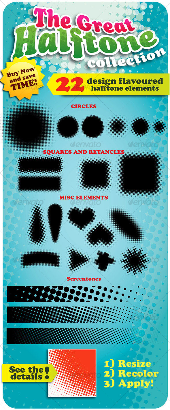 The Great Halftone Collection (22 design elements) - Decorative Symbols Decorative