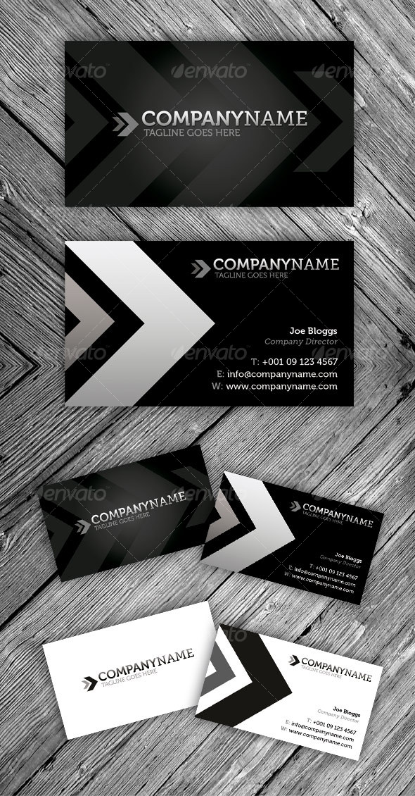 Black Modern Business Card - Corporate Business Cards