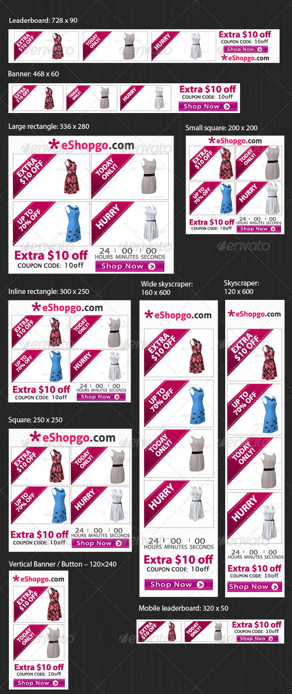 Multiple Image Banner Set - Banners & Ads Web Elements