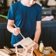 Boy building wooden bird feeder - PhotoDune Item for Sale