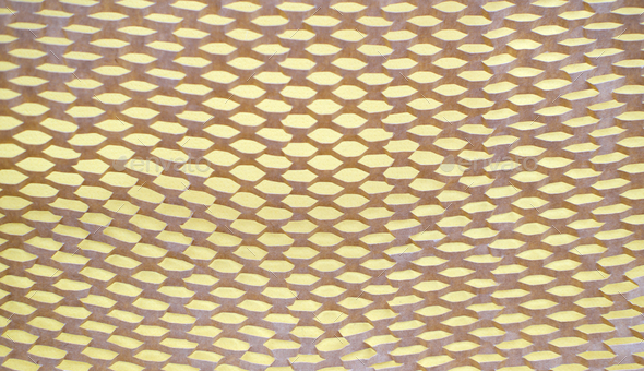 eco biodegradable packaging paper texture on yellow background.