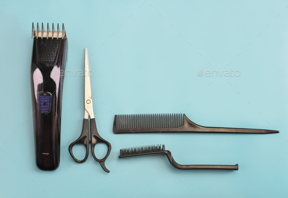 hair stylist tools background