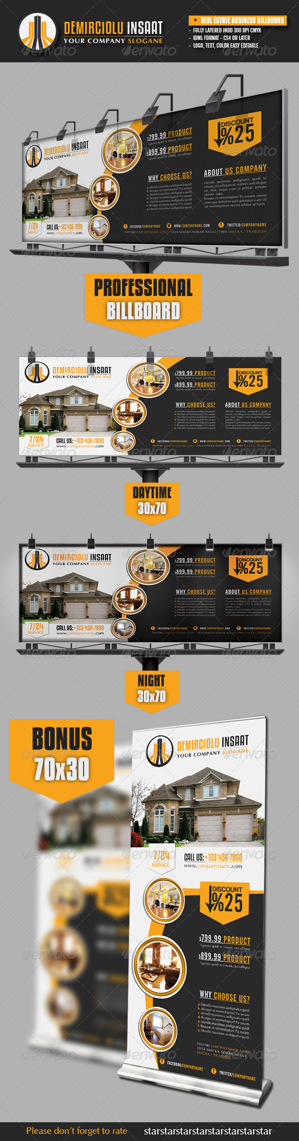 Real Estate Business Billboard - Signage Print Templates