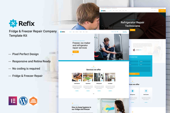 Refix - Appliance Repair Company Elementor Template Kit