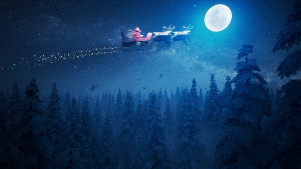 Santa riding sleigh loopable HD