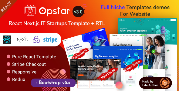 Fabulous Opstar - IT Startup & Tech Services React Template