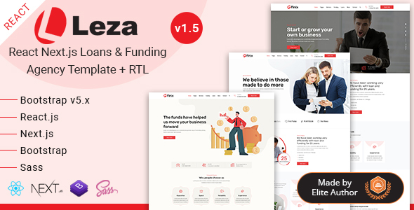 Exceptional Leza - Loans & Funding Agency React Template
