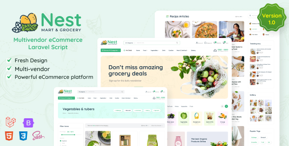 Nest – Multivendor Organic & Grocery Laravel eCommerce