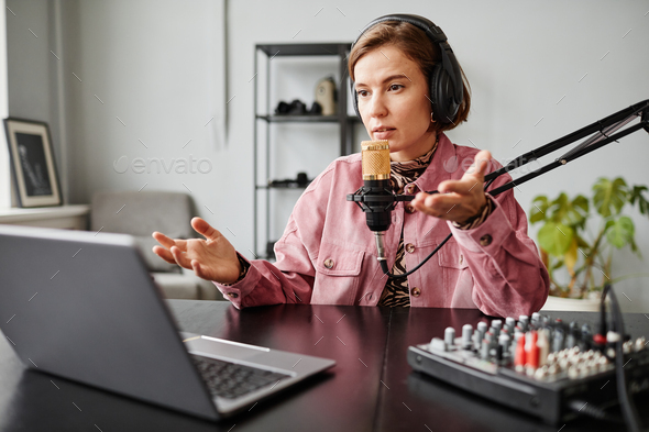Young Woman Live Streaming - Stock Photo - Images