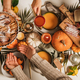 People feasting at autumn festive table, top view - PhotoDune Item for Sale
