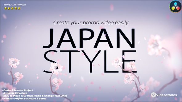 Japan Style Intro - Romantic Titles Animation Promo DaVinci Resolve Template