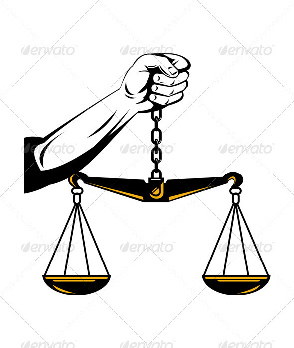 Hand Holding Scales of Justice - Concepts Business