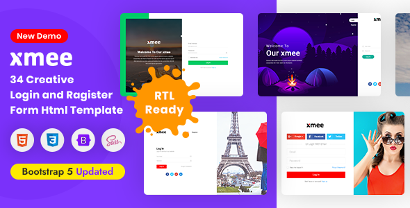 Incredible Xmee | Login and Register Form Html Templates