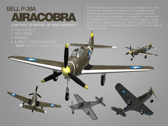 Bell P-39A Airacobra - 3Docean 112032