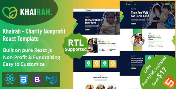 Wonderful Khairah - Charity Nonprofit React+HTML Template