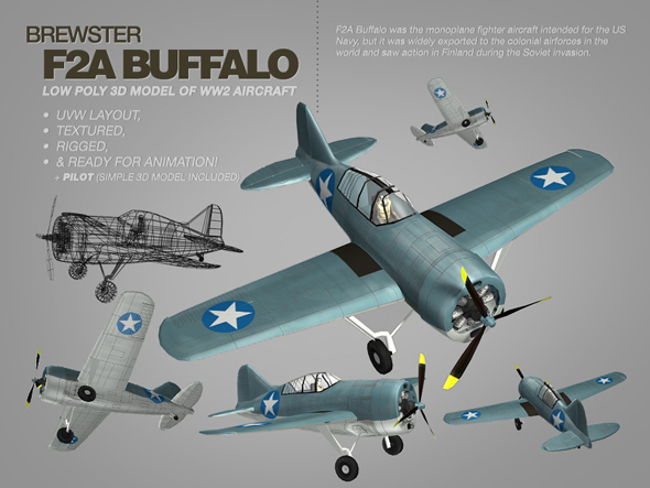 Brewster F2A Buffalo - 3Docean 112034