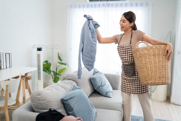 House cleaning service, home laundry and housework cleaners