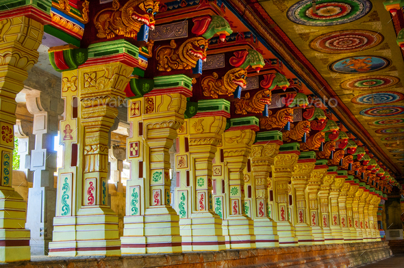 Ramanathaswamy Temple in Rameswaram, Tamil Nadu, India Stock Image - Image  of tourism, architecture: 97795319