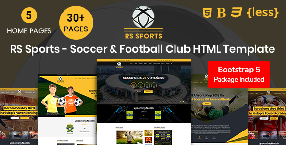 RSSports - Soccer & Football Club HTML Template