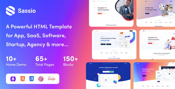 Exceptional Sassio - Software & SaaS HTML5 Template