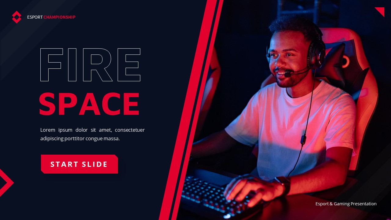 Fire Space - Esport & Gaming Google Slides Template, Presentation Templates
