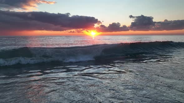 Texture of the sea aerial view 4K Alanya Turkey alt