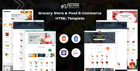 Extraordinary EG Shop - Grocery Store eCommerce HTML Template