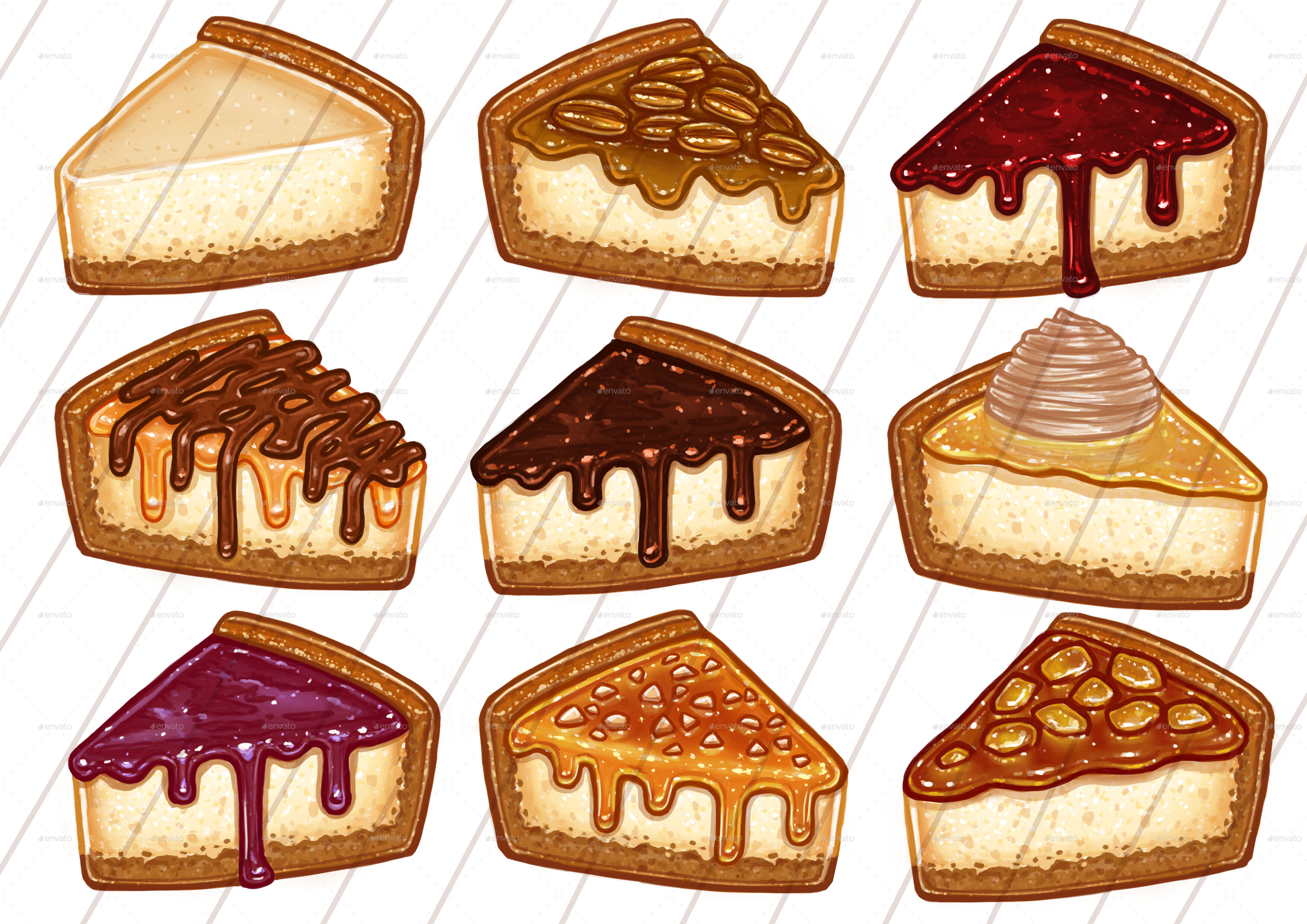 CheeseCakes Clipart by MidaCliparts | GraphicRiver