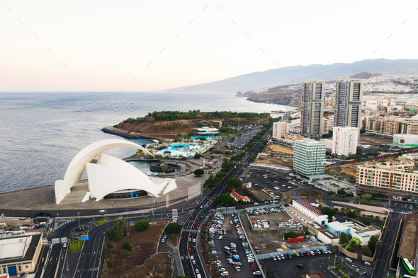 Aerial view of Santa Cruz de Tenerife. Canary Islands Spain Stock