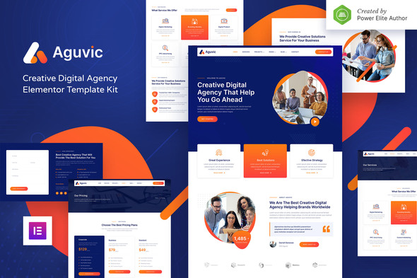 Aguvic - Creative Digital Agency Elementor Template Kit