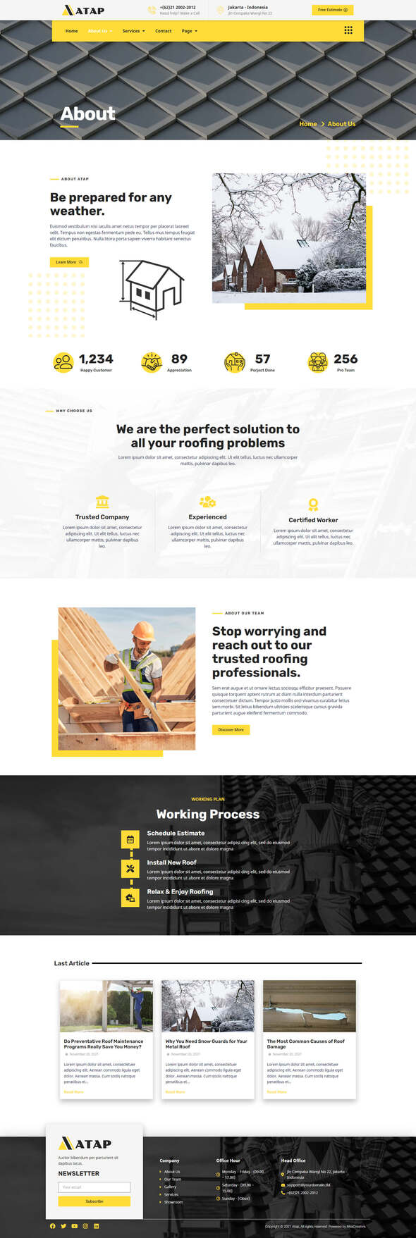 Atap - Roofing Service Construction Elementor Template Kit
