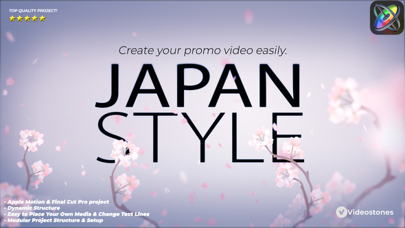 Japan Style Intro - Romantic Titles Animation Promo Apple Motion Template