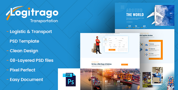 Logitrago - Transport & Logistics PSD Template