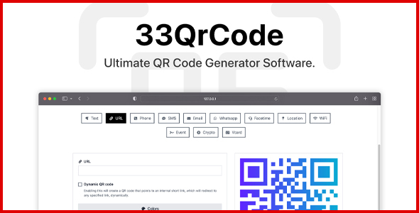 33QrCode – Ultimate QR Code Generator (SAAS)