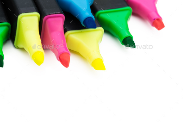 colored markers isolated, Stock image