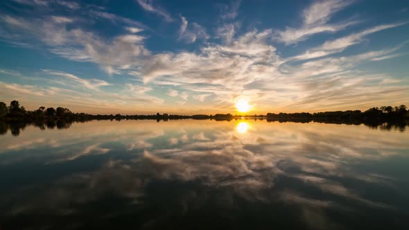 Timelapse of a Beautiful Sunset on the Lake