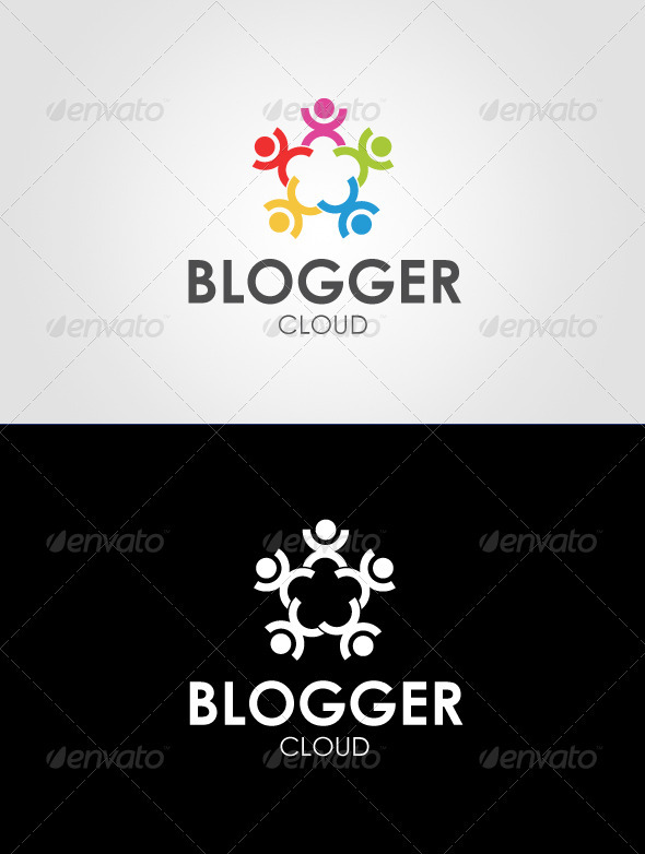 Blogger Cloud Logo Template - Humans Logo Templates