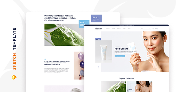 L'cosmeti – eCommerce Beauty Shop Template for Sketch