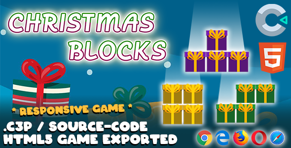 Christmas Blocks HTML5 Game - With Construct 3 File (.c3p)