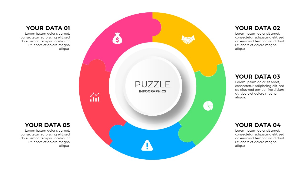 Free Puzzle infographics for Google Slides and PowerPoint