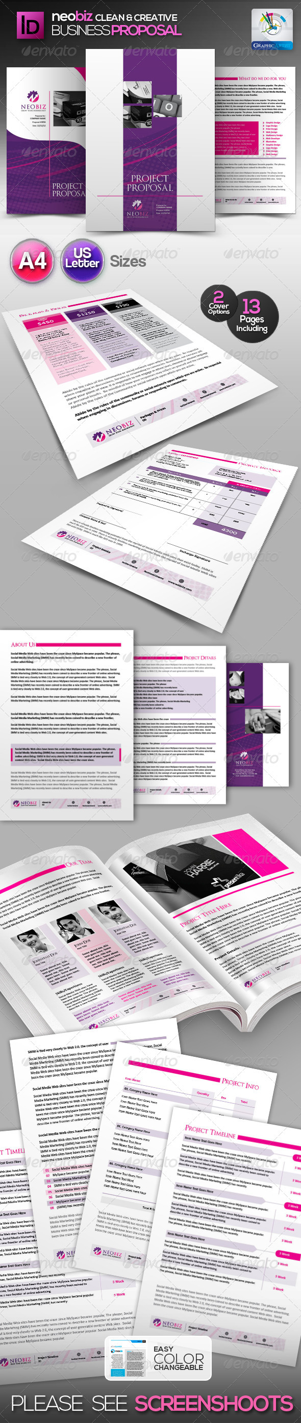 NeoBiz Clean Generic Proposal - Proposals & Invoices Stationery