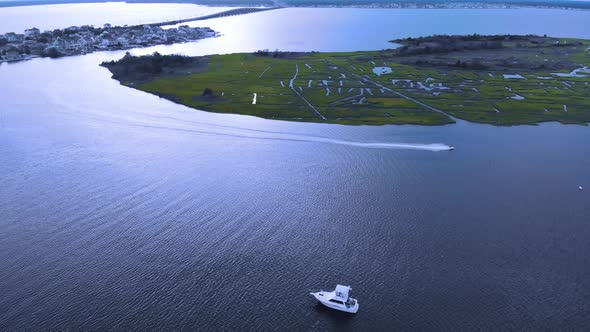 Summer Evening Bright Sunset Over Ocean Bay Piers alt
