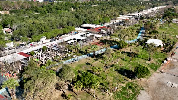 Beach Infrastructure Aerial View Turkey Antalya 4 K alt