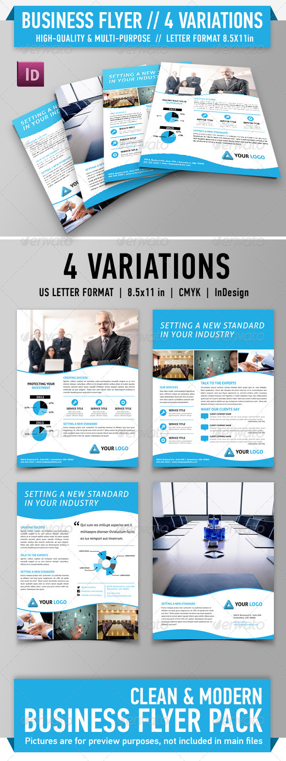 Clean Modern Flyer Pack - Vol. 1 - Corporate Flyers