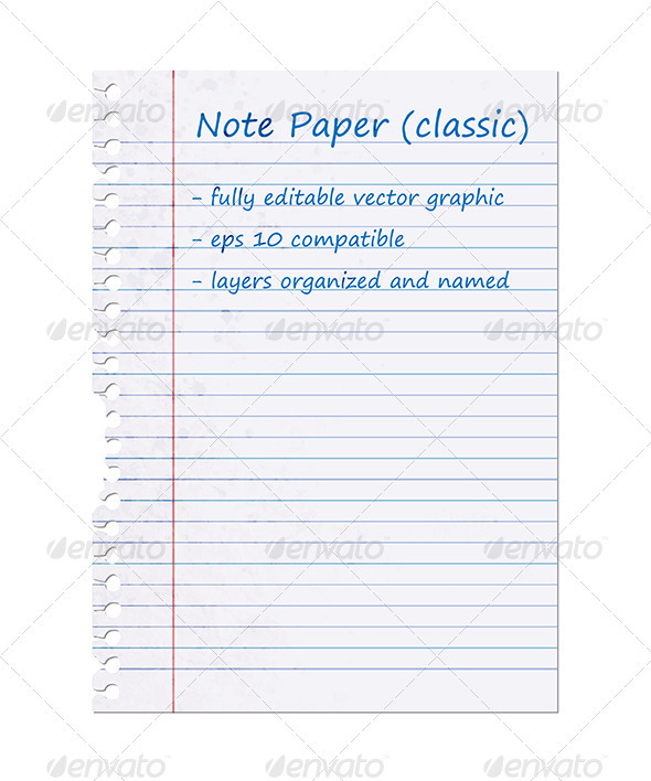 Classic Note Paper, Blank Sheet - Retro Technology