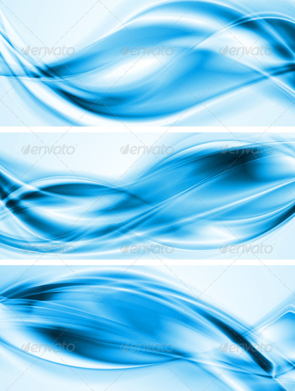 Bright blue waves banners. Vector - Backgrounds Decorative