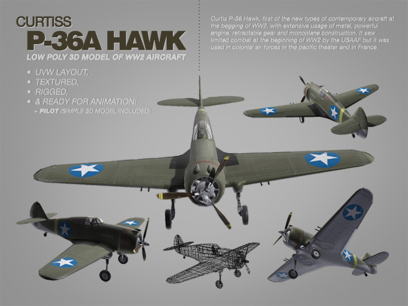 Curtis P-36 Hawk - 3Docean 112041