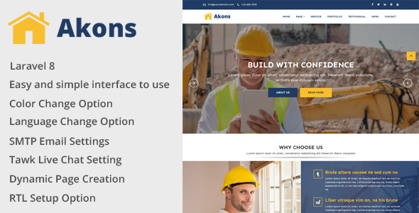 Akons – Building and Construction Website CMS